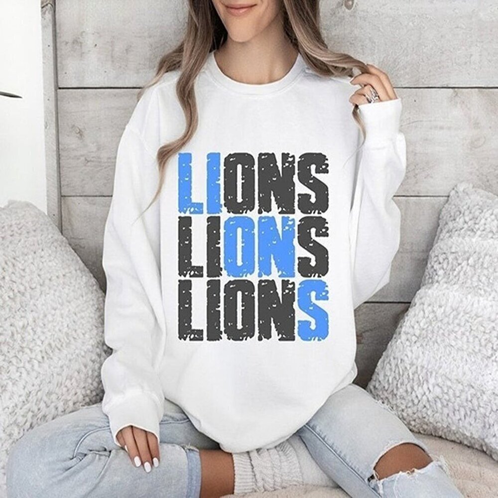 Detroit Lions Sweatshirt Retro Football Crewneck NFL Classic Fan Gift